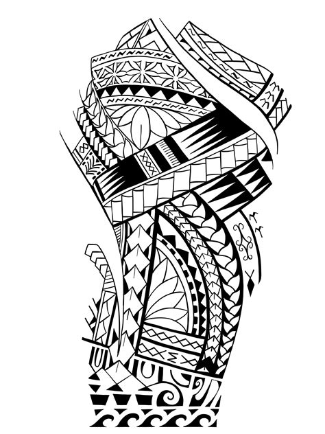 Samoan Sun Maori Tattoo Designs Polynesian Tribal Half Sleeve Tattoo With Negative Space Sun
