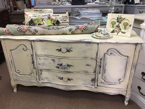 Upcycled vintage French provincial sideboard done with chalk paint in a