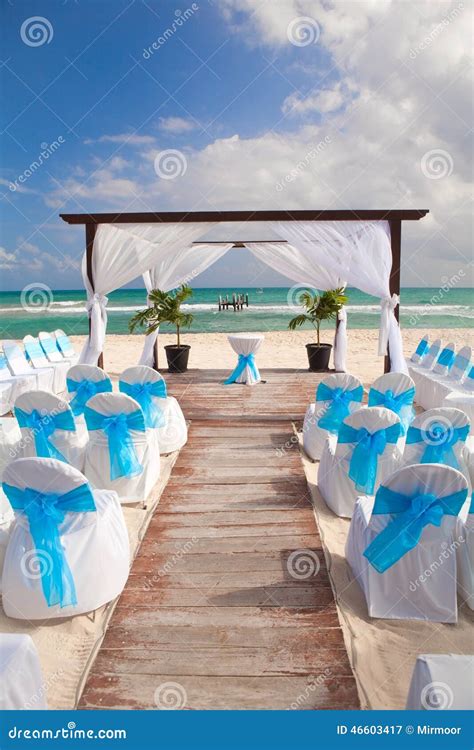 Romantic Wedding On Sandy Tropical Caribbean Beach Stock Image Image