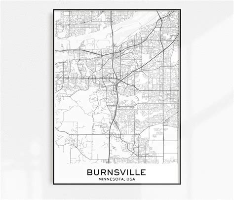 Burnsville Map Print City Map Prints Burnsville Map City Etsy