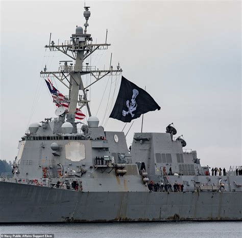 Uss Kidd Returns To Naval Station Everett Flying A Pirate Flag Daily