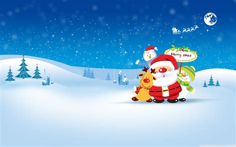 Santa Claus Snowman Merry Christmas Hd Wallpaper Rare Gallery