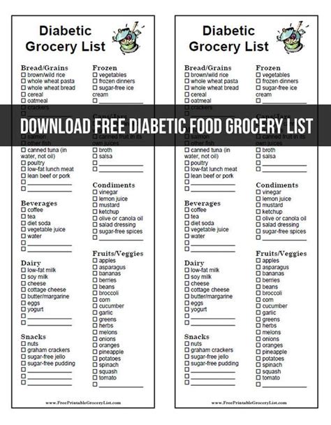A third type is gestational diabetes that occurs during the later stages. Download Free Diabetic Food Grocery List | Diabetic recipes, Diabetic meal plan, Diabetic diet