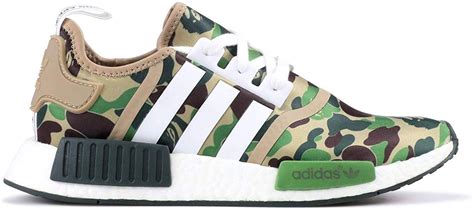 Adidas X Bape Nmd R1 Green Camo Size Uk 8 Brand New 100 Genuine