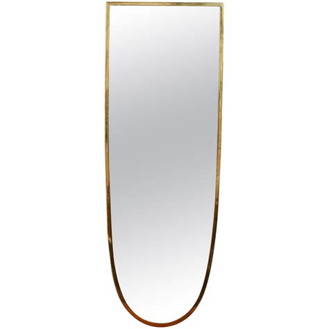 Midcentury Oval Italian Wall Mirror With Brass Frame Circa 1950s At 1stdibs