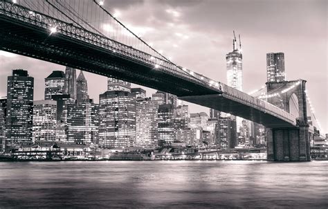 4k 5k Brooklyn Bridge Bridges Skyscrapers Usa Sky New York City