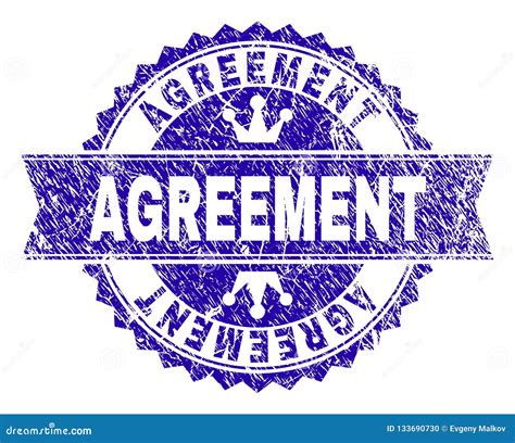 Grunge Textured Agreement Stamp Seal With Ribbon Stock Vector