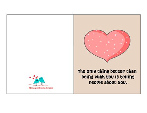 Choose from our funny, rude, romantic or cute designs to find something that will either make her heart m. Free Printable Valentine Cards with Love Quotes