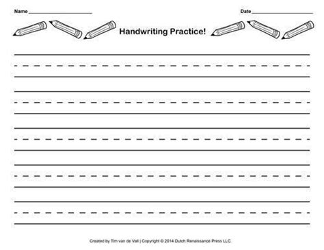 8 Printable Kindergarten Blank Writing Worksheets Handwriting