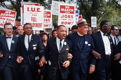 Martin Luther King Jr And Civil Right Leaders During The Great March On