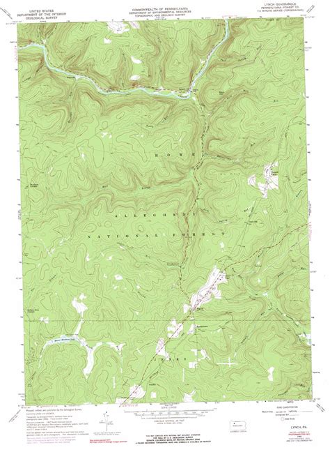 Lynch Topographic Map 124000 Scale Pennsylvania