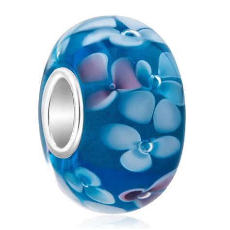 Blue Crystal Charm Birthstone Pandora Charms Bracelet Jewelry Glass