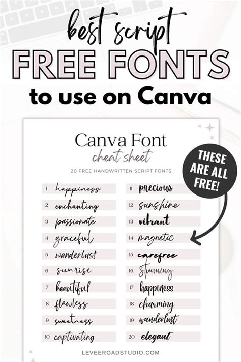 Best Free Script Fonts On Canva Part Levee Road Studio