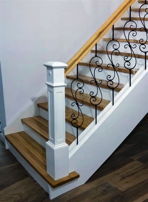 Iron Stair Balusters 12 Square X 44 Long Big Scroll Hollow Black
