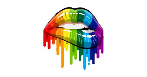 rainbow bite lip graphic tee pride lgbt parade lips multi color pride month t shirt teepublic