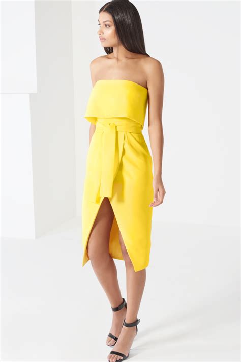 Clothing From Lavish Alice Uk Dresses Midi Dress Canary Yellow