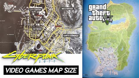 Video Game Maps Size Comparison 2020 Including 20games Cyberpunk