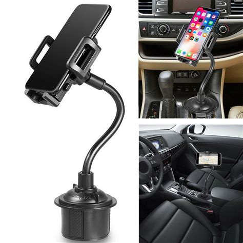 Binmer Universal Car Mount Adjustable Gooseneck Cup Holder Cradle For