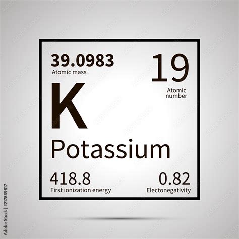 Potassium Chemical Element With First Ionization Energy Atomic Mass