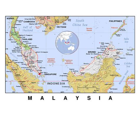Map Of Malaysia And Neighboring Countries Maps Of The World