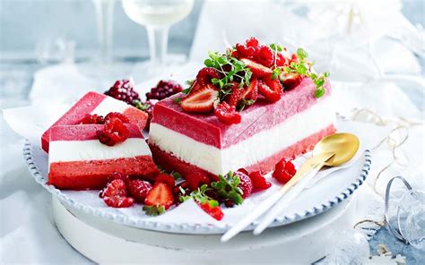 To serve, unmould terrine and cut into slices. Raspberry, yogurt and strawberry terrine with berry and ...