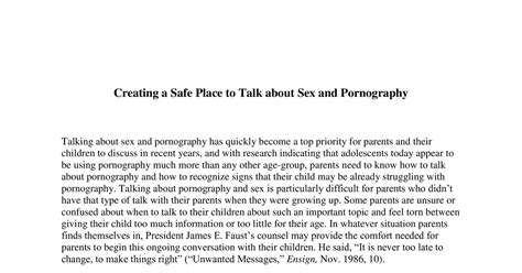Creating A Safe Place To Talk About Sex And Pornography Pdf Docdroid