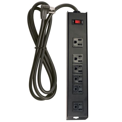 Utilitech 6 Outlet Black Power Strip In The Power Strips Department At
