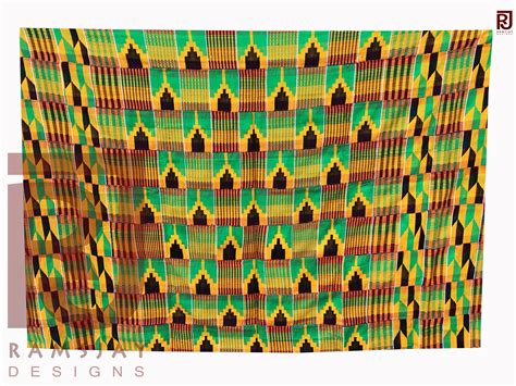 Handwoven Kente Cloth Asante Fabric Ashanti Ghana Kente African Art 6 Yards · Ramsjay Designs