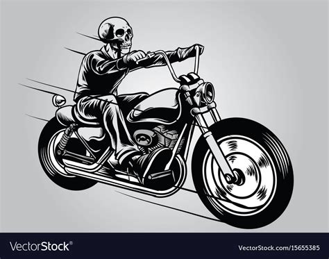 Skull Riding Motorcycle Royalty Free Vector Image