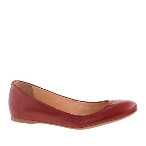 Jcrew Cece Leather Ballet Flats In Red Moroccan Red Lyst