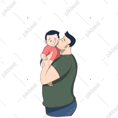 Gambar Hari Ayah Digambar Tangan Ayah Dan Anak Elemen Grafis Psd