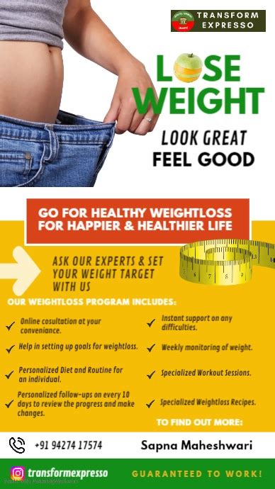 Weight Loss Program Flyer Postermywall