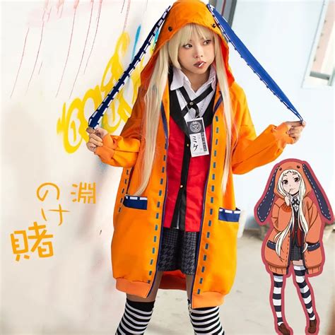 Anime Kakegurui Twin Yomoduki Runa Uniform Cosplay Costumes Orange