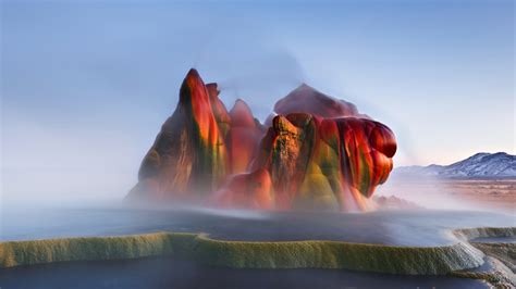 Fly Geyser Under Blue Sky Hd Nature Wallpapers Hd Wallpapers Id 64982