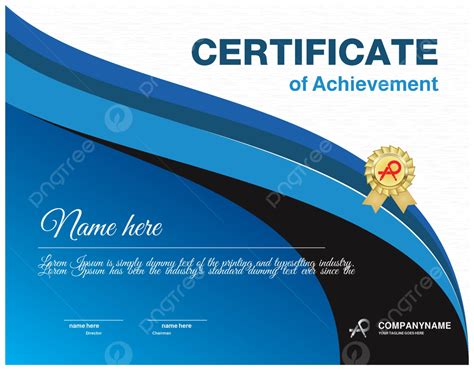 Certificado De Logro Con Logo Certificado En Color Azul Vector Descarga
