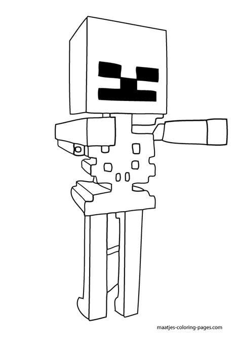 Minecraft Wither Skeleton Coloring Page Quality Coloring Page