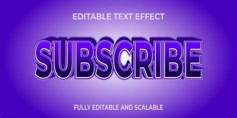 Premium Vector Subscribe Text Effect With 3d Letters That Are Shiny