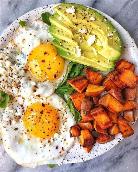 Sunny Side Up Eggs With Sweet Potatoes And Avocado By Erinliveswhole