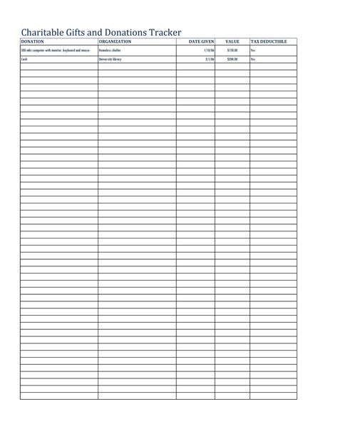 Donor List Template