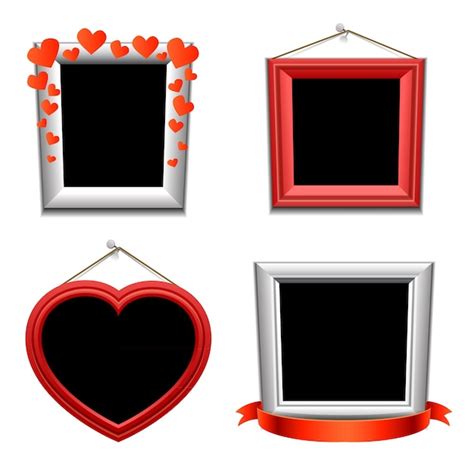 Premium Vector Valentine Frame Vector Icon Set