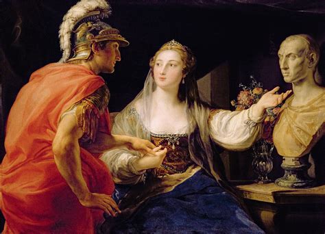 Cleopatra Showing Octavius The Bust Of Julius Caesar Oil On Canvas Photograph By Pompeo Girolamo