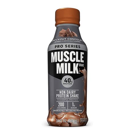 muscle milk pro series protein shake rtd knockout chocolate 414ml x 12 bottles natures