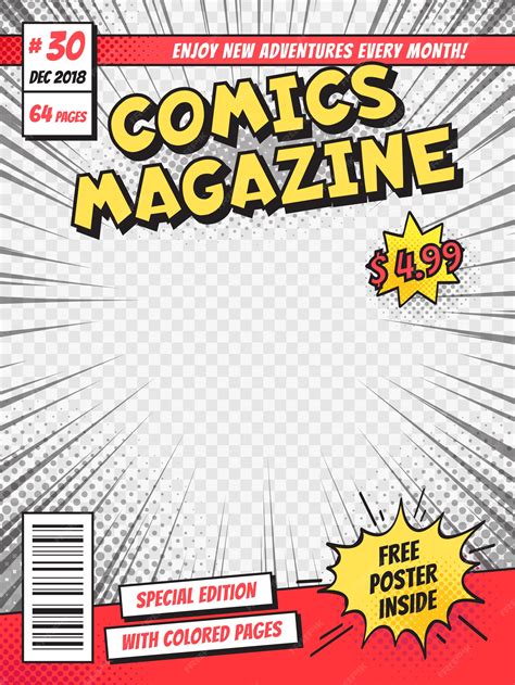 Premium Vector Comic Book Cover Comics Books Title Page Funny