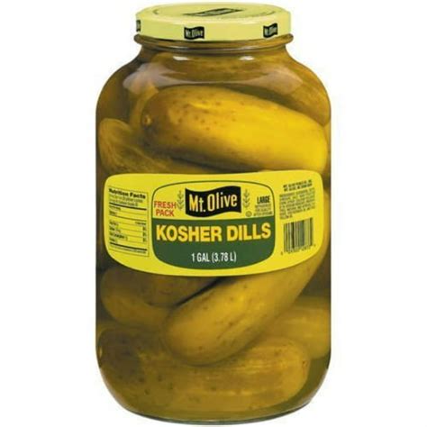 Mt Olive Kosher Dill Pickles 128 Fl Oz 1 Gallon Jar Walmart