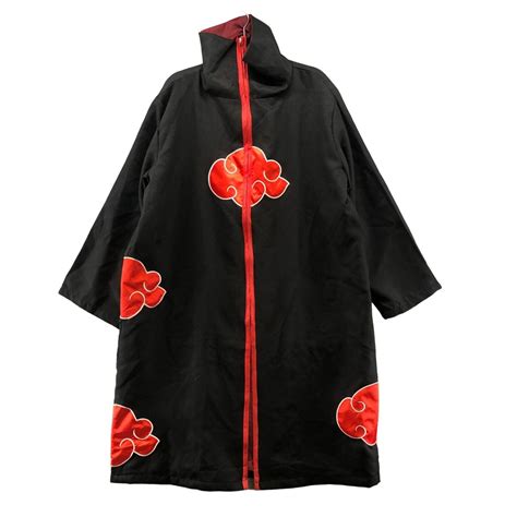 Naruto Akatsuki Cosplay Costume Cloak Robe Adult Size Gem