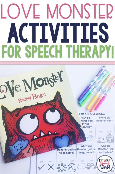 Love Monster Activities For Speech Therapy Crazy Speech World