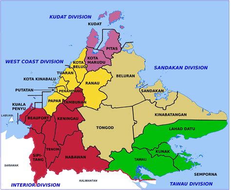 إِنَّمَا الْمُؤْمِنُونَ إِخْوَةٌ Sandakan Map And Sabah Divisions