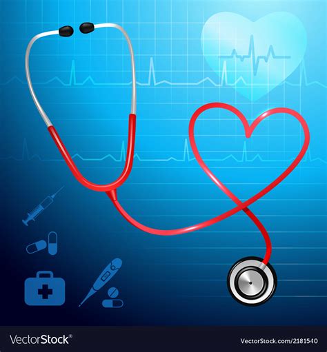 Stethoscope Heartbeat Background Royalty Free Vector Image