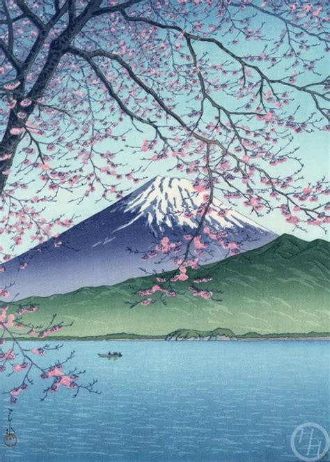 Japanese Art Print Mt Fuji From Kishio By Kawase Etsy Japanese Art