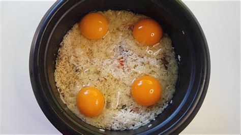 Make Your Rice Special By Adding Eggs In The Rice Cooker Youtube